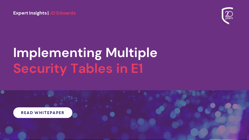 Implementing Multiple Security Tables in JD Edwards E1